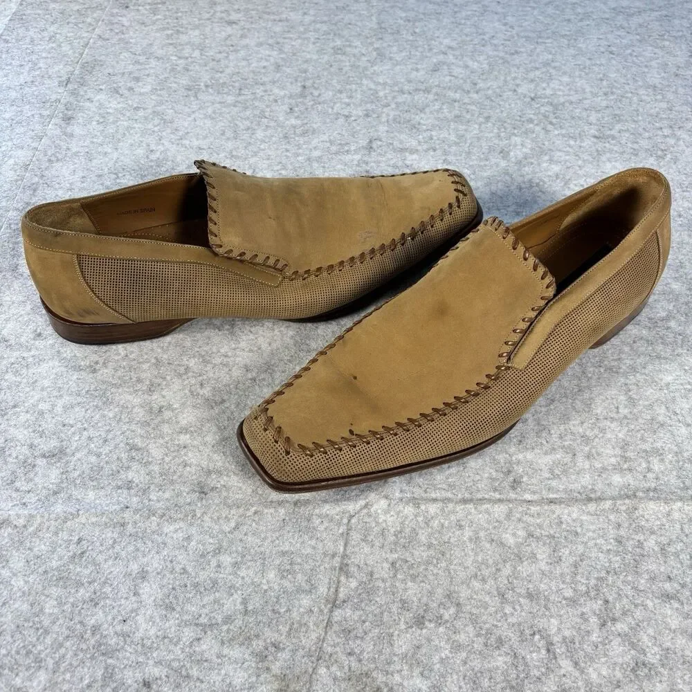 Mezlan Armstrong Loafers 68398 Mens Size 12 Light Brown Suede Made in Spain